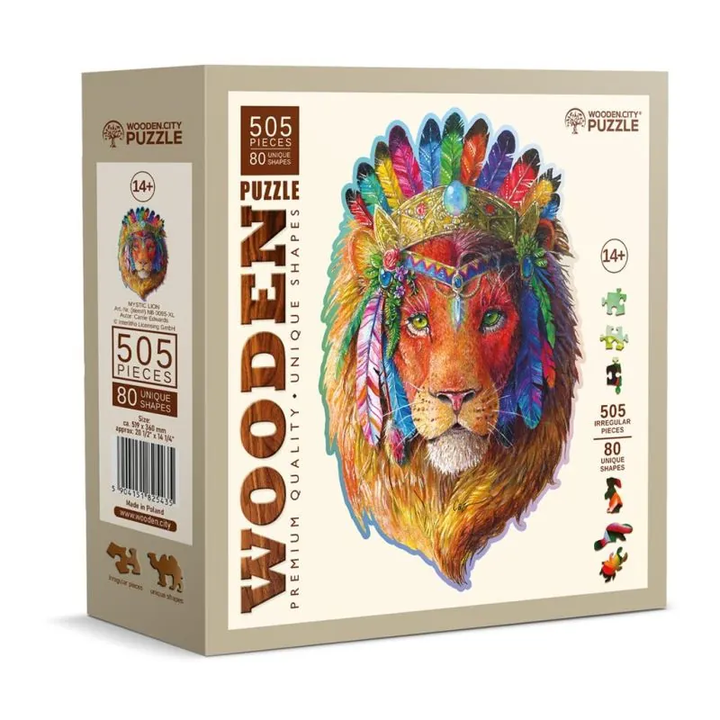 Wooden City Puzzle: MYSTIC LION 505/80, en bois, 8+