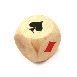  Dé belote en bois- 30mm