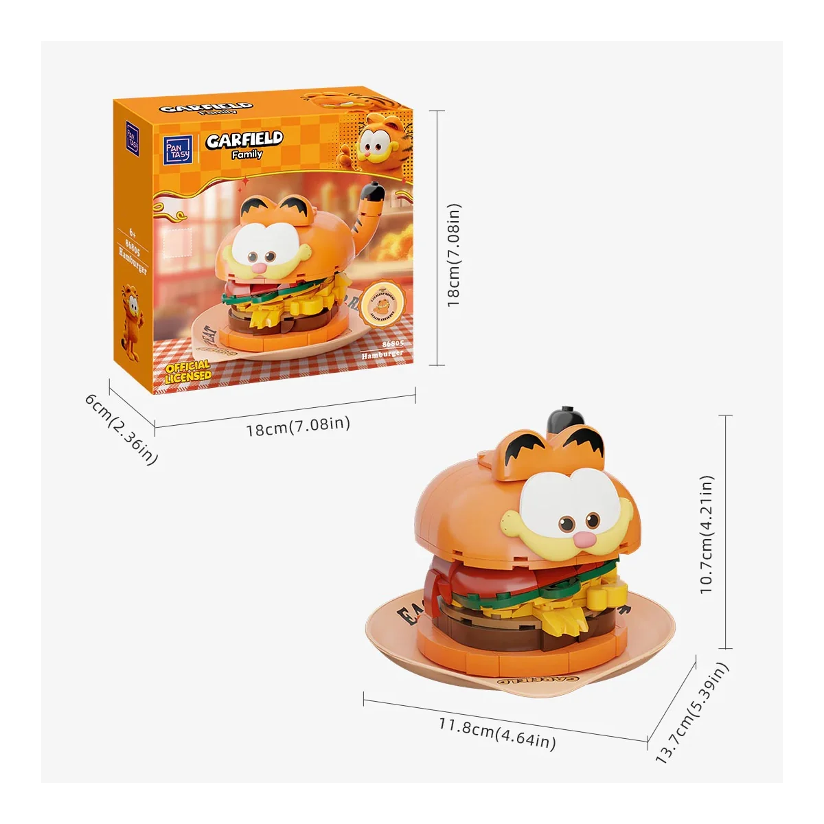 Jeu de construction Garfield Foodie Series Pantasy Garfield Hamburger 11cm