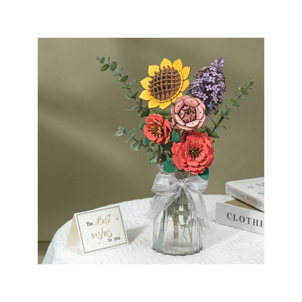 RT-TW061 Rowood DIY Bouquet de fleurs en bois Puzzle 3D en bois TW061