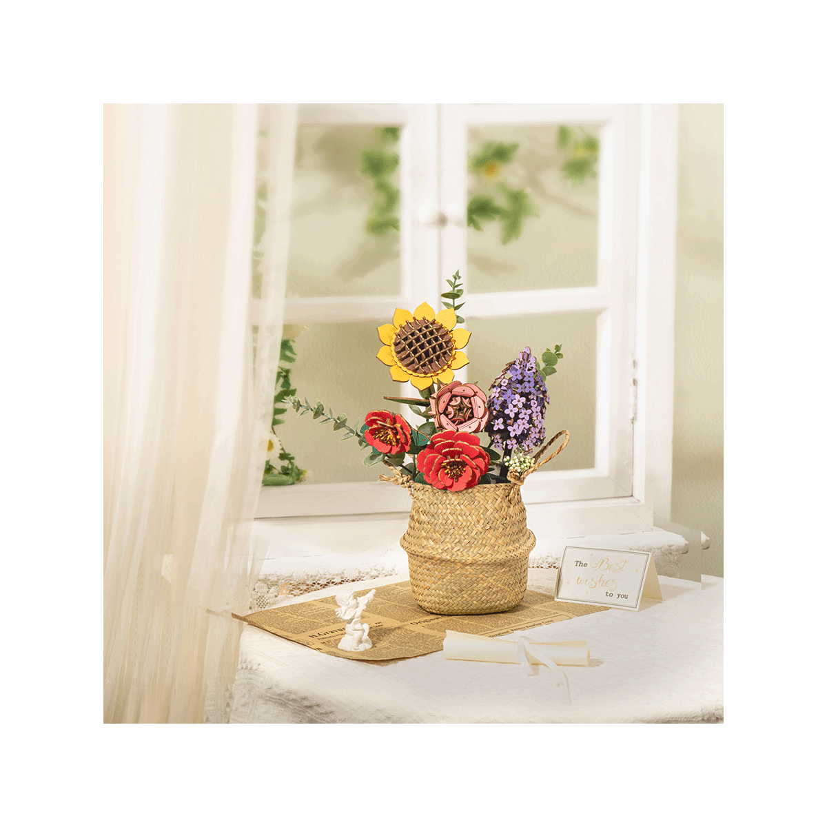 Rowood DIY Bouquet de fleurs en bois Puzzle 3D en bois TW061