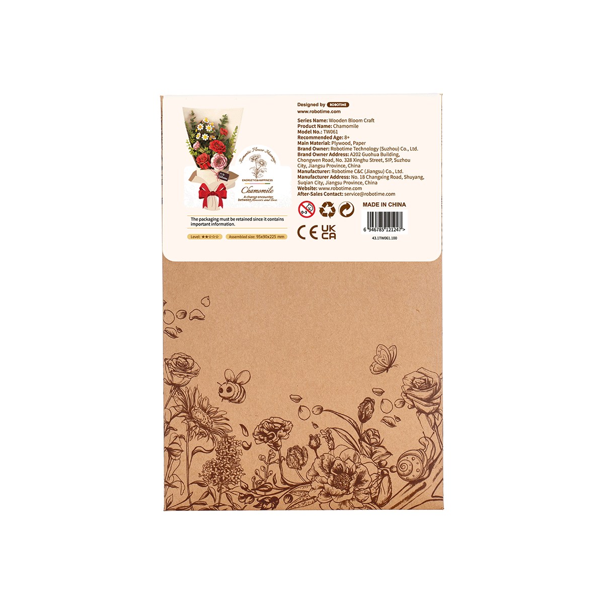 Rowood DIY Bouquet de fleurs en bois Puzzle 3D en bois TW061