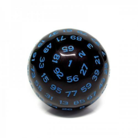  HDD35 Dé 100 faces – Noir et Bleu