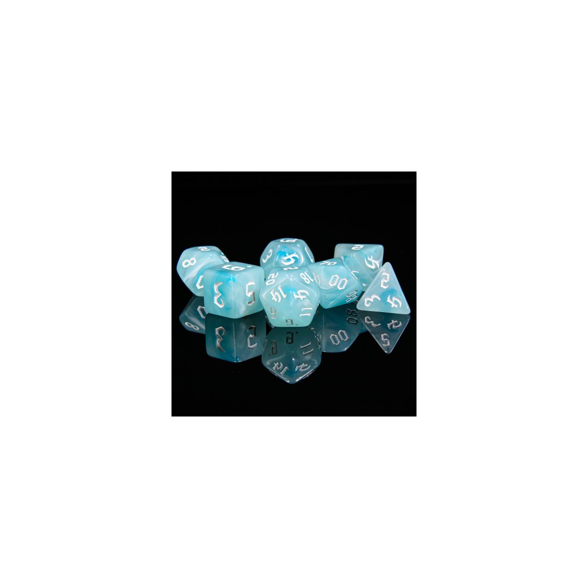 Dés Lot de 7 dés en boîte – Nuage Blanc
