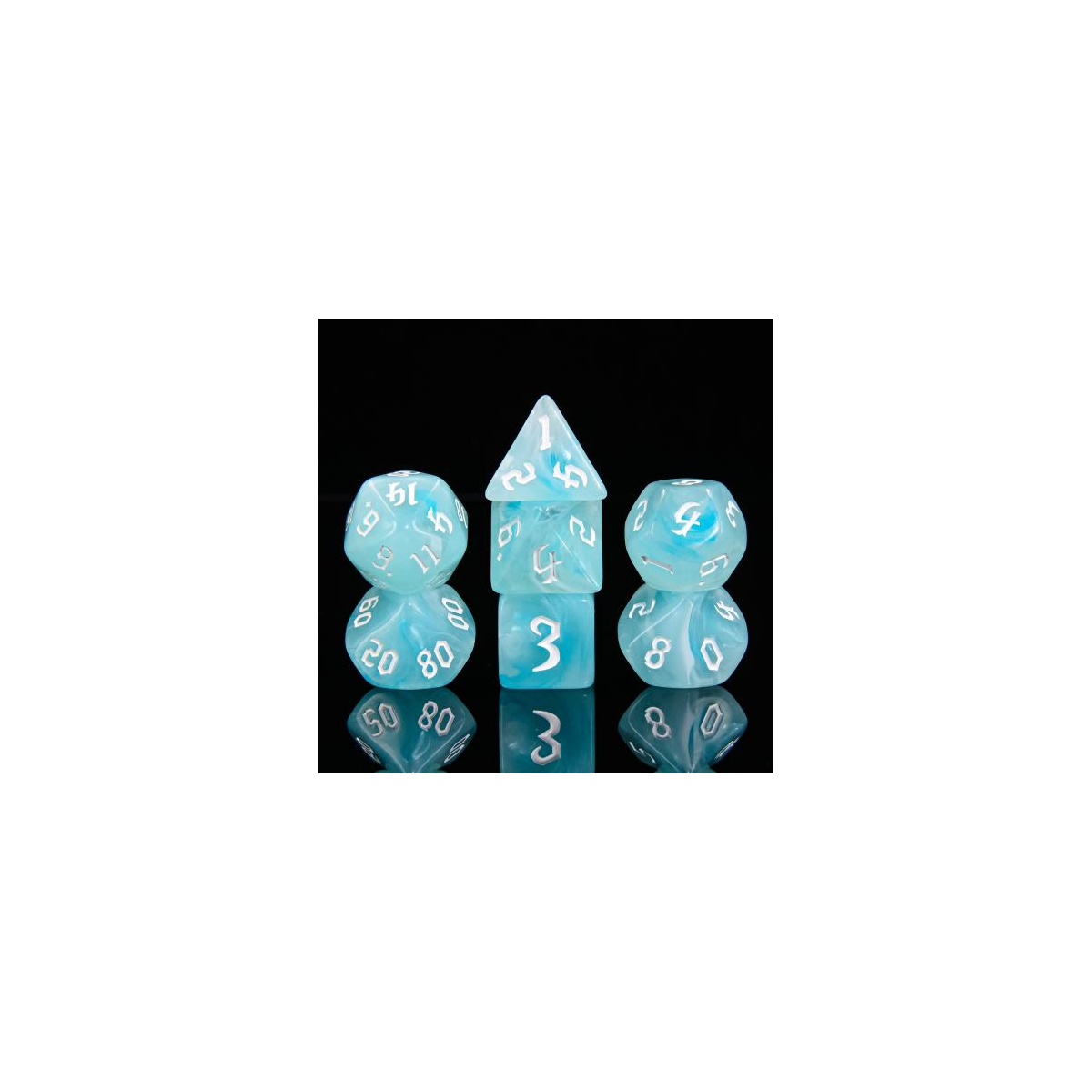 Dés Lot de 7 dés en boîte – Nuage Blanc