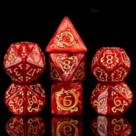  Lot de 7 dés en boîte – Auspicious Clouds-red